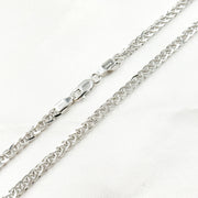 14K Solid White Gold Wheat Chain